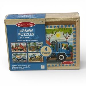 Melissa & Doug Construction Wooden Jigsaw Puzzles - set of 4 NEW Sealed
